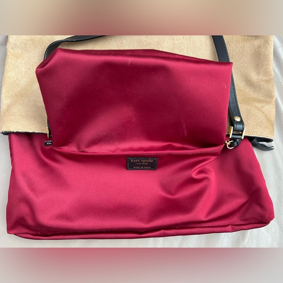 Kate Spade Made in Italy Dot Noel Calf Hair Bag with Leather Straps Rare Vintage - Picture 5 of 12